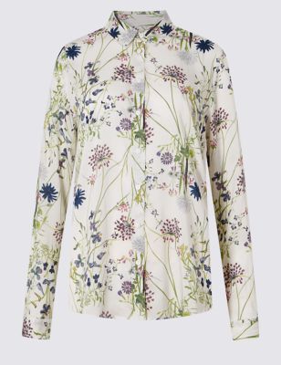 Pure Modal Floral Print Long Sleeve Shirt